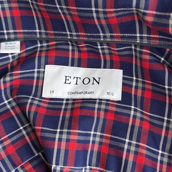 Eton Of Sweden Contemporary Fit Plaid Dress Shirt - Picture 6 of 8